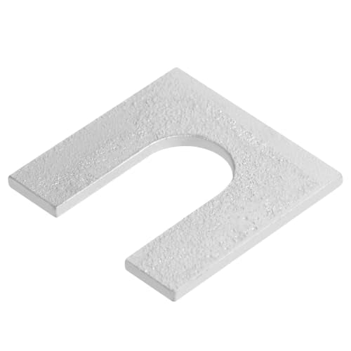 20 Pack 2" x 2" Metal Slotted Horseshoe Shims Washers, 1/8" Thick | for 3/4" Bolts