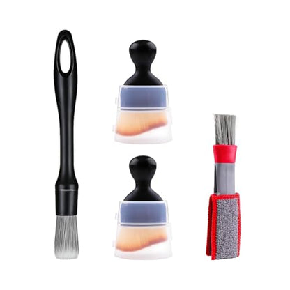 4PCS Car Detailing Brush Kit, Including 1 Ultra Soft No Scratch & 3 Vent Cleaning Brushes, Multi-Use Automotive Interior Detailing Kit, Universal for Most Vehicles - size: 4PCS