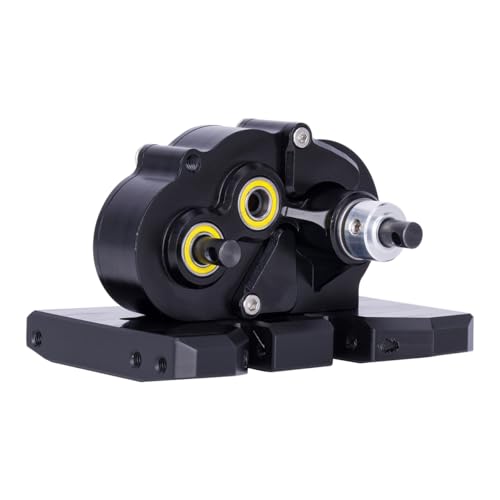 Aluminum Lightweight Gearbox OD-3 Overdrive Transmission for 1/10 RC Crawler Car Axial SCX10 II VS4-10 LCG Chassis Straight Axle (Black) - color: Black