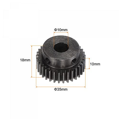uxcell 1Mod 33T Pinion Gear 10mm Bore Hardened Steel Motor Rack Spur Gear with Step for RC Car Truck Buggy Gear Drive