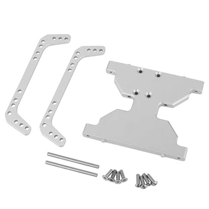 New Aluminum Chassis Skid Plate Metal Transmission Plate for 1/10 RC Crawler for Axial for Capra 1.9 UTB F9 AXI03004 Upgrade Parts(Silver) - color: Silver