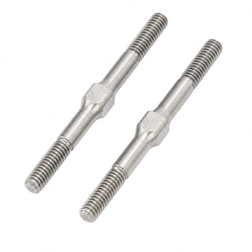 2Pcs RC Steel Turnbuckle, M4 Screw 48mm for ARRMA 1/10 RC Cars Heavy Duty Linkage Rod Upgrade for Granite Big Rock Typhoon Senton 3S Silver