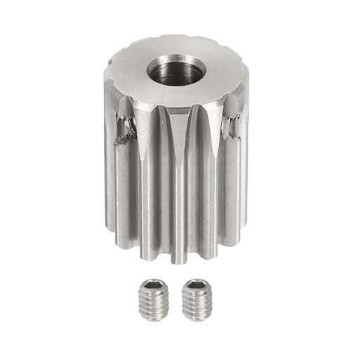 uxcell 1 Mod 12T Spur Gear 6mm Bore, 304 Stainless Steel Pinion Gear, 20°Pressure Angle, for Spur Rack and RC Model Car or Motor DIY - size: 1 Mod 12T, 6mm