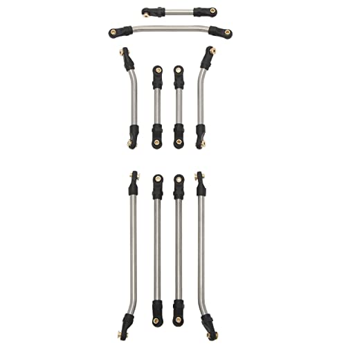 MEUS Racing SCX24 Links High Clearance Chassis Links Steering Links Set 10pcs 155mm Wheelbase for SCX24 Gladiator AXI00005 1/24 RC Crawler Car - size: 155mm