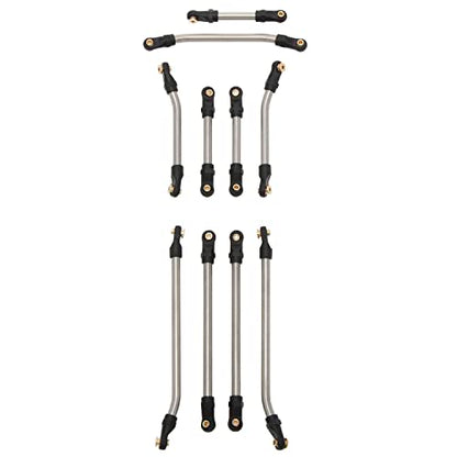 MEUS Racing SCX24 Links High Clearance Chassis Links Steering Links Set 10pcs 155mm Wheelbase for SCX24 Gladiator AXI00005 1/24 RC Crawler Car - size: 155mm