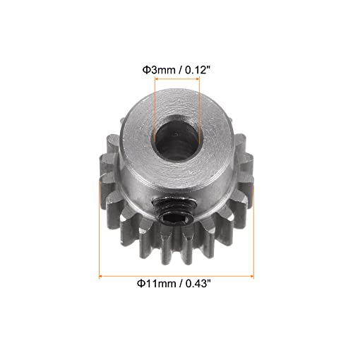 HARFINGTON Pinion Gear 3mm Bore 20T Mod 0.5 Stainless Steel Spur Diff Differential Motor Gear RC Car Replacement Parts - style: 20T