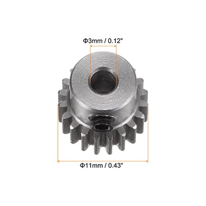 HARFINGTON Pinion Gear 3mm Bore 20T Mod 0.5 Stainless Steel Spur Diff Differential Motor Gear RC Car Replacement Parts - style: 20T