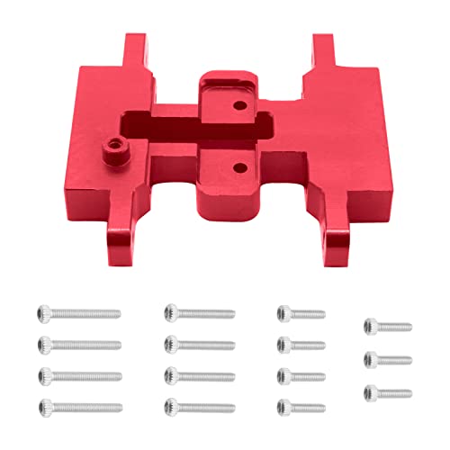 OGRC Aluminum Alloy Gearbox Mount Transmission Plate Gearbox Base Upgrade Parts for SCX24 C10 JLU Deadbolt Gladiator Bronco Axial 1/24 Crawler Car (Red) - color: Red