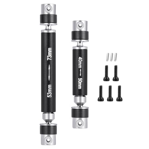 Steel RC Center Drive Shaft 40+53mm Driveshaft for 1/24th AXIAL SCX24 AXI00001 C10 AXI00002 JLU AXI00006 Bronco RC Crawler Car Upgrade Parts - color: Black