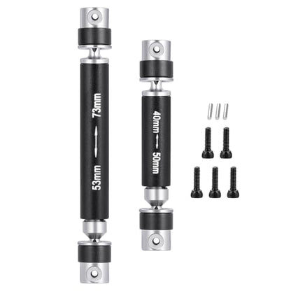 Steel RC Center Drive Shaft 40+53mm Driveshaft for 1/24th AXIAL SCX24 AXI00001 C10 AXI00002 JLU AXI00006 Bronco RC Crawler Car Upgrade Parts - color: Black