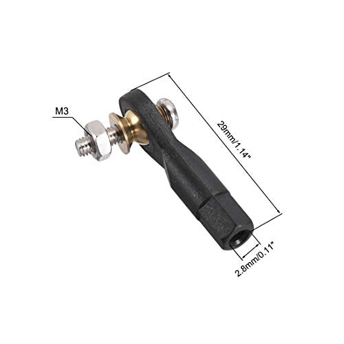 uxcell 10Pcs M3 3.0xL29mm Lever Steering Linkage Tie Rod End Ball Head End with Screws and Nut for RC Robot