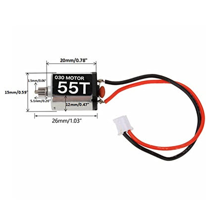 RC Car Motor, Metal Brush Motor Low Noise Lightweight 030 55T Brushed Motor with 11T Gear Compattible with SCX24 1/24