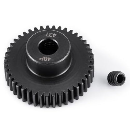 Steel 48P Motor Gear 5mm Bore 43T for 1/10 1/8 1/6 1/5 RC Buggy | Monster Truck Drift Car Off-Road Crawler Part Pinion Gears - size: 43T