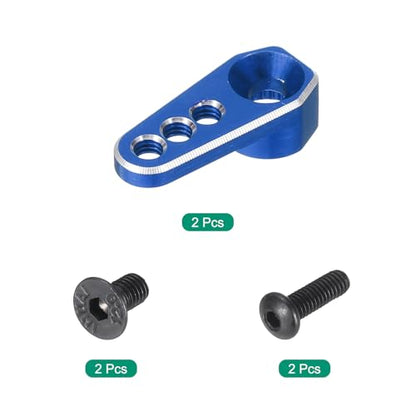 MECCANIXITY Aluminum Alloy 1/18 25T Steering Servo Arm Horn Deep Blue for DIY RC Car/Boat/Airplane Boat Accessories 2 Pcs - color: Deep Blue