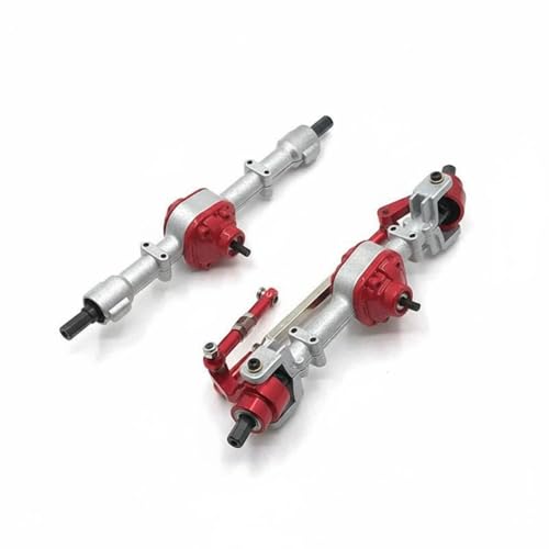 harayaa Vehicle Axle Assembly RC Car Axle Kit Front Rear Axle Set Internal Gears Drive Shafts Metal Steel CNC Machined Suitable for Crawler Stability Traction on steep Terrain, Silver Red - color: Silver Red