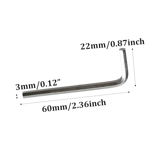 50Pcs 3mm Allen Wrench L-Shaped Hex Key Wrench Set, Metric Hexagon Head Replacement Tool for Furniture and Bike Repair - size: 3mm