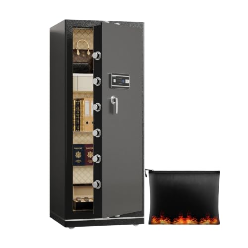 FABAO Wifi Smart Home Safe,17.5 Cuft Extra Large Fireproof safe Box,Heavy Duty Digital Security Safe with Built-In Drawer and Removable Shelves,Anti-theft Document Safes for Money Jewelry Valuables - size: 17.5 Cubic Feet