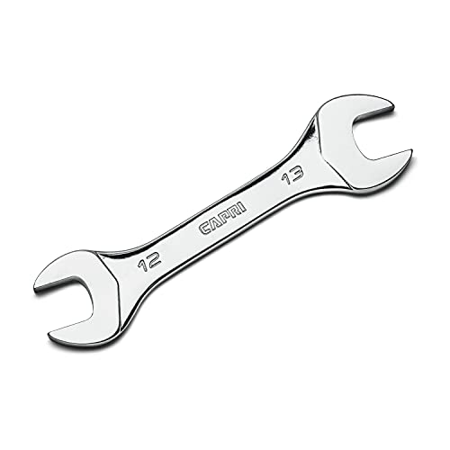 Capri Tools 12 mm x 13 mm Slim Mini Open End Wrench, Metric - size: 12 mm x 13 mm