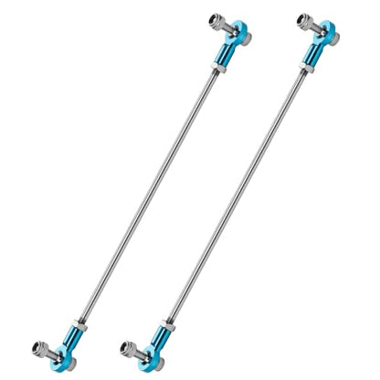 2 Pcs RC Toy Push Rod, M3x140mm Tie Rods Blue Ball Head Joint | 166mm Length, 304 Servo Linkage Link Rods, Double Aluminum Alloy Ball Head, for RC Cars, Planes, Helicopters, DIY Models - color: M3×140mm Rod