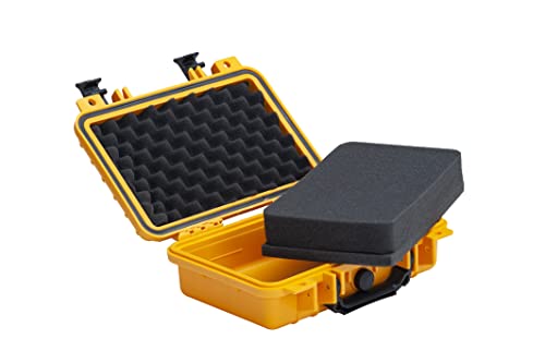 MEIJIA Portable All Weather Waterproof Protective Hard Case, Small Camera Case,Dry Case with Customizable Foam,Fit Use of Drones, Camera,Equipments, 11.65 ”x8.35”x3.78” - color: Yellow