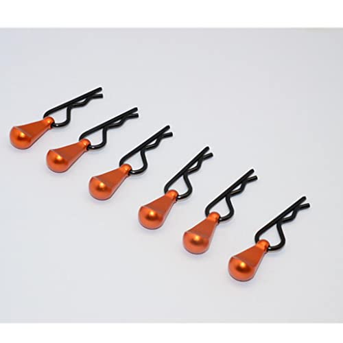 6X Metal Body Clip R-Shape Pins with Pull Tabs for 1/16 to 1/36 Scale RC Car | Material & Easy Disassembly | for RC Model Crawler/Truck/gy Enthusiasts