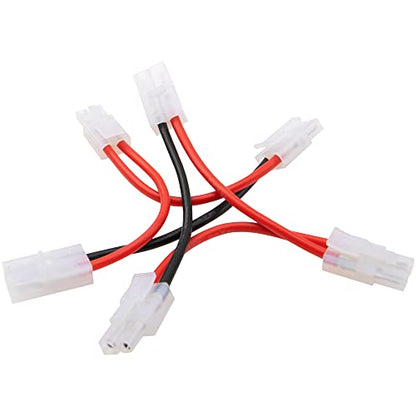2Pcs HIRCQOO RC Car Serial Series Cable Adapter Compatible with XT90 Large Tamiya Traxxas EC5 XT60 EC3 T Plug for RC Truck Boat Lipo Battery ESC (Tamiya Plug 1 Female to 2Male Connector) - style: Tamiya Plug 1 Female to 2Male Connector