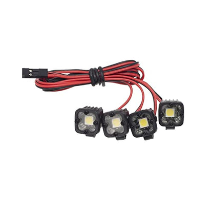 DKKY RC Car Lights LED Spotlights 1/10 Scale RC Crawler Accessories for Axial SCX10 90046 Traxxas TRX4 TRX6 Wraith RR10 MST Redcat Gen8 (4 Single Lights Without Controller) - style: 4 Single Lights without Controller