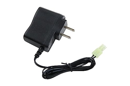 Lancer Tactical Airsoft RC Battery Charger for 9.6V (8S) NiMH/NiCd Battery Packs, 12V 400mA AC Plug Charger w/Standard Mini Tamiya Connector