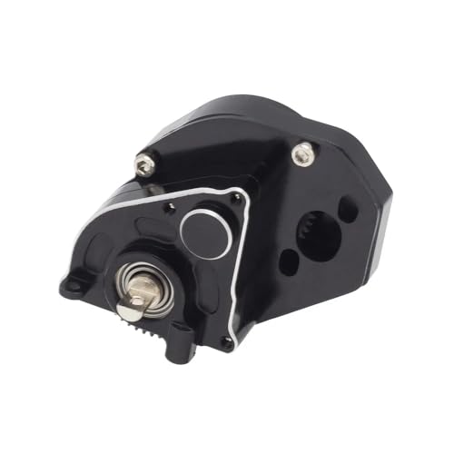 MEUS Racing RC Crawler Aluminum Transmission Gearbox, Assembled Transmission Case Complete Gearbox Upgrade Parts for 1/24 Axial SCX24 Deadbolt 90081 C10 Wrangler (HELIDIRECT) (Black) - color: Black
