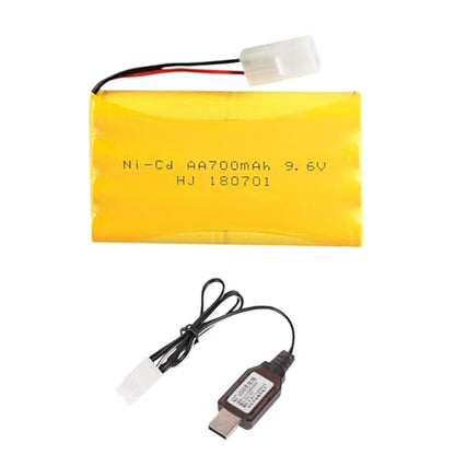 9.6V 700mAh Ni-Cd AA Battery Pack Rechargeable with Standard Tamiya Connector for Remote Control Car Toys Truck Tank Nicd 9.6V Volt Battery