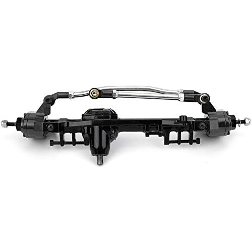 Remote Control Car Metal Front Portal Axle Assembly for 1/10 SCX10 III RC Crawler (Black) - color: Black
