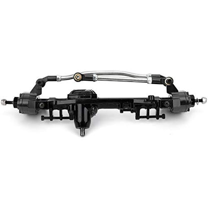 Remote Control Car Metal Front Portal Axle Assembly for 1/10 SCX10 III RC Crawler (Black) - color: Black