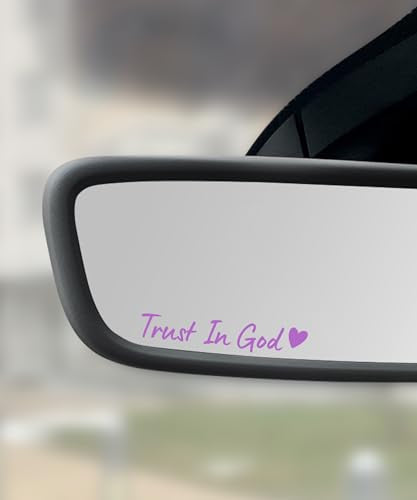 SCUARI 4PCS Car Stickers,Cars Decals,Car Accessories Trust in God Rearview Mirror Sticker,Auto Stickers and Decals,Auto Decals for Women,Trust in God Mirror Decoration,Fits Most Vehicles (Purple) - color: Purple
