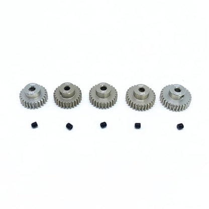KingVal Replacement 5PCS 48DP 3.175mm 26T 27T 28T 29T 30T Aluminium Pinion Motor Gear Combo Compatible with 1/10 RC Car Brushed Brushless Motor - size: 26-30T