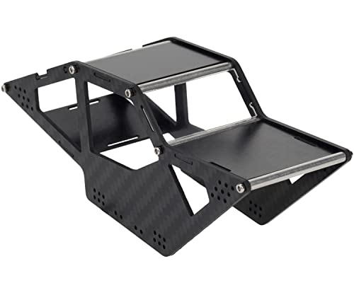 MEUS Racing SCX24 LCG Chassis Carbon Fiber Frame for Axial SCX24 C10 JLU Bronco 1/24 RC Crawler Upgrades Parts, Black