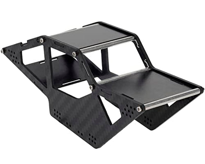 MEUS Racing SCX24 LCG Chassis Carbon Fiber Frame for Axial SCX24 C10 JLU Bronco 1/24 RC Crawler Upgrades Parts, Black
