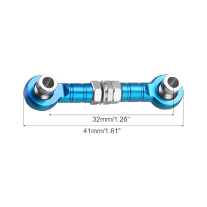 MECCANIXITY 4pcs Steering Servo Turnbuckle Rod RC Aluminum Alloy Linkages for HSP 1/10 94123 On-Road RC Car(Blue) - color: Blue, size: 32mm