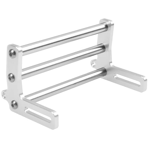 ShareGoo Aluminum Front Bumper Compatible with 1/10 RC Car Crawler Chassis Gspeed LCG TRX4 SCX10 Dodge Power Wagon Cliffhanger Body Shell (Silver) - color: Silver