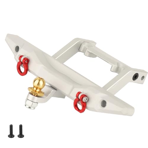 Front & Rear Bumper Aluminum for Traxxas 1/18 TRX4M TRX-4M Defender RC Crawler Car Upgrade Parts (Silver) - color: Silver