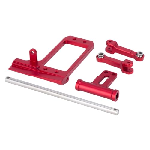 Aluminium BTA Servo Mount and Scale Hydraulic Steering Link for 1/10 RC Crawler Vanquish Phoenix VS4-10 F10 Portal Axle Upgrade (Red) - color: Red