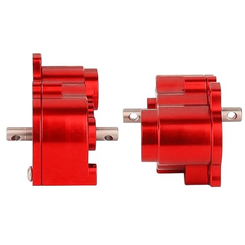 Ultra Light LCG Metal Transmission Low Speed Gearbox with Motor Gear for 1/10 RC Crawler SCX10 TRX4 TRX-4 RC4WD Capra Upgrade Part (red) - color: red