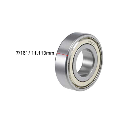 uxcell R12ZZ Deep Groove Ball Bearing 3/4-inchx1-5/8-inchx7/16-inch Shielded Z2 Lever Bearings 10pcs - size: 3/4"x1-5/8"x7/16"