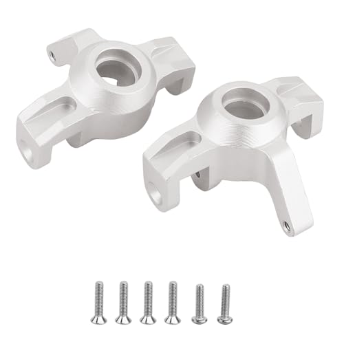 Aluminum Front Rear Swing Arm & Steering Knuckle C-Hub Kit Compatible with 1/14 MJX Hyper Go 14210 14209 H14BM RC Upgrade Parts (Silver) - color: Silver