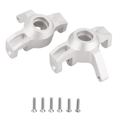 Aluminum Front Rear Swing Arm & Steering Knuckle C-Hub Kit Compatible with 1/14 MJX Hyper Go 14210 14209 H14BM RC Upgrade Parts (Silver) - color: Silver