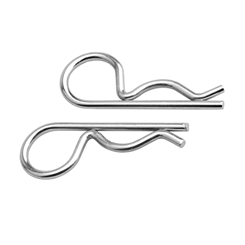 20pcs HobbyPark Universal RC Car Body Clips and Pull Tabs Retainer R Pins for 1/10 Traxxas Arrma Axial Losi & All 1/8 Redcat HPI HSP Truck Buggy Shell Replacement Parts - size: 1.4mm Rod Silver Clips
