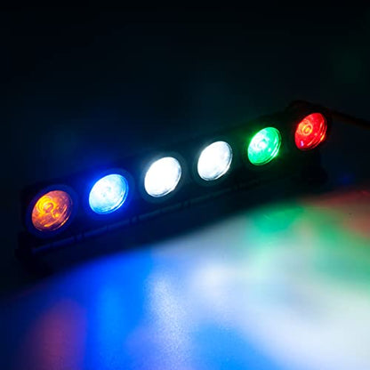 RC Car LED Light Bar Headlight Roof Lamp Kit 6 LEDs Body Shell Roof Lights for TRX4 SCX10 90027 SCX10 II 90046 D90 1/10 RC Rock Crawler Car Upgrades (Multicolor) - color: Multicolor