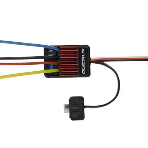 WP 1625 Waterproof Brushed ESC 25A 2-3S LiPo Electronic Speed Controller with Dirtproof Switch TAMlYA Plug for 1/16 & 1/18 Scale RC Cars, Trucks, Crawlers