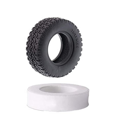 RC Car Tires,WONFAST 4PCS 1.55 inch Mud Wheel Tyre Terrain Crawler Rubber Tires Foam Insert for 1:10 RC Crawler Car for 1:10 Axial 90069 TF2 D90 CC01 LC70 Tamiya MST JIMNY UTB18(76MM-A) - color: 76mm-a