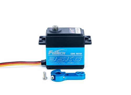 FEETECH 35kg Servo Motors Waterproof High Speed Torque Digital Servo Metal Gear RC Crawler 1/10 1/8 1/12 Steering Servo,Control Angle 180° for RC Car Helicopter Airplane Robot Arm Control