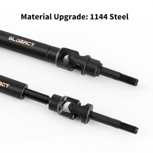 GLOBACT 4PCS 1144 Steel CVD F&R Driveshaft for Slash/Rustler/Stampede/Hoss | Heavy Duty Axles, Replace #6852, 1/10 RC Truck Drive Shafts Upgrade Parts - size: 4PCS